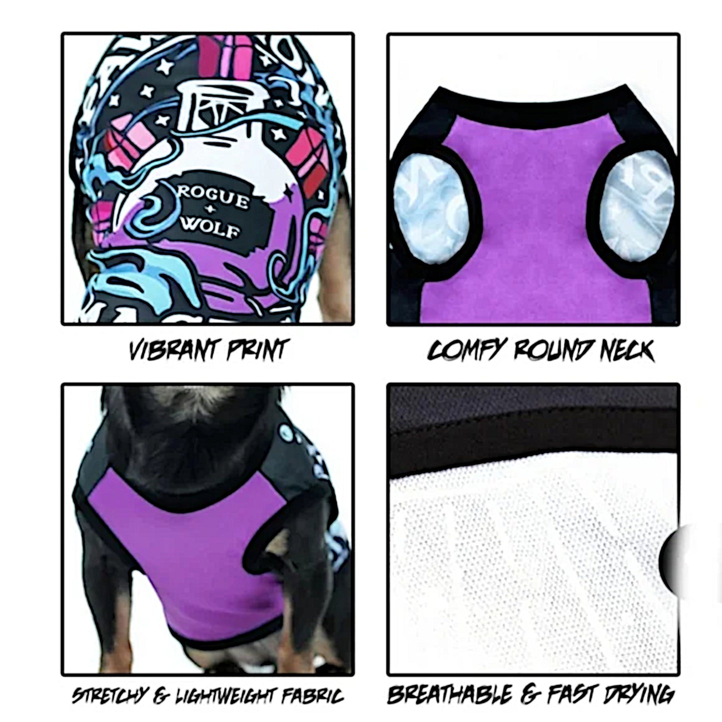 Pawfection Pet Vest | Pawtion Master Soft Comfy Magical Purple Black Pet Vest - Rogue + Wolf - Pet Vests