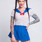 Trickz N Treatz Sailor Moon Cosplay Sheer Mesh Top Pleated Mini Skirt Set S