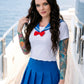 Trickz N Treatz Sailor Moon Cosplay Sheer Mesh Top Pleated Mini Skirt Set S