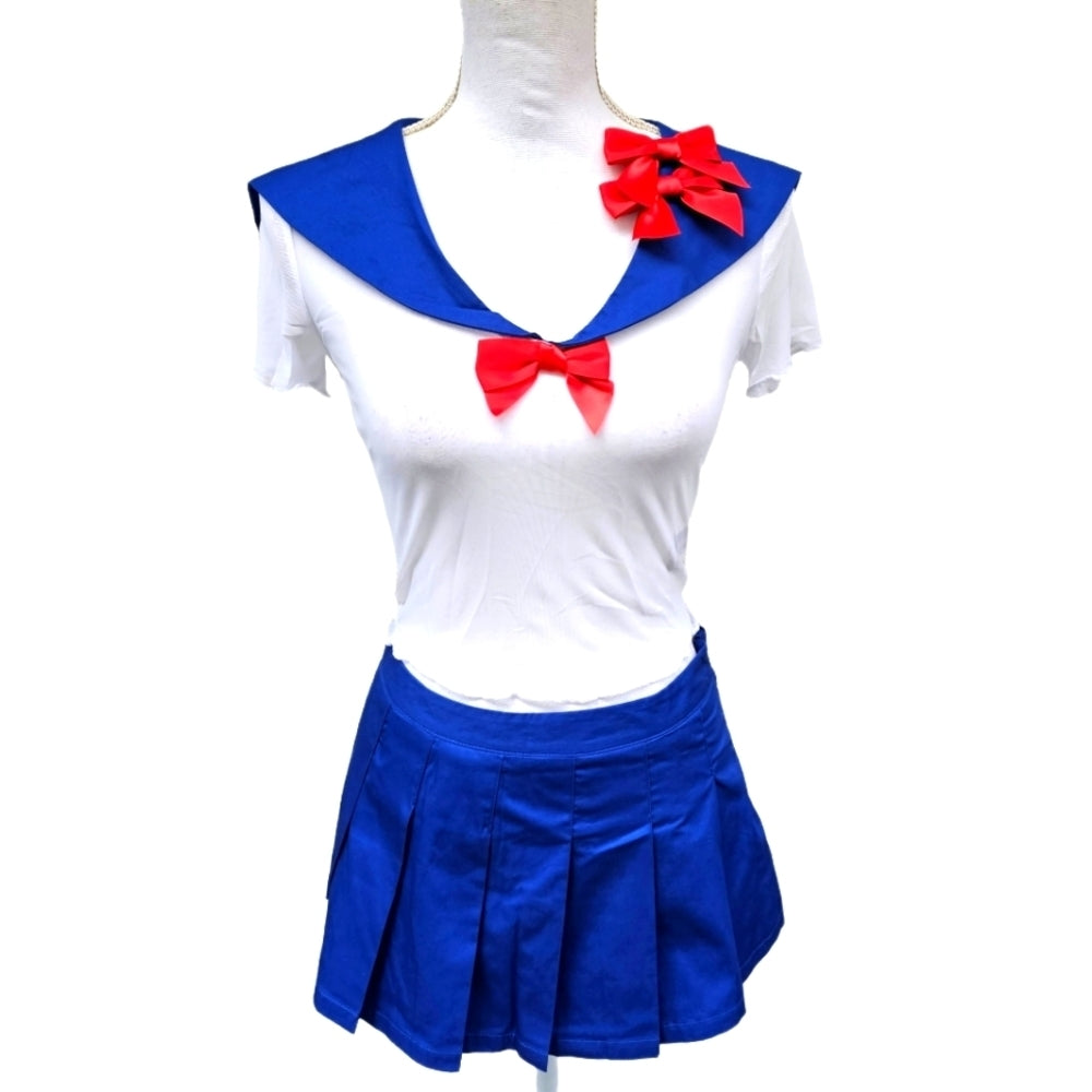 Trickz N Treatz Sailor Moon Cosplay Sheer Mesh Top Pleated Mini Skirt Set S