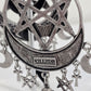 Killstar Lucid Black Gothic Pentagram Crescent Moon Crystal Chandelier Earrings
