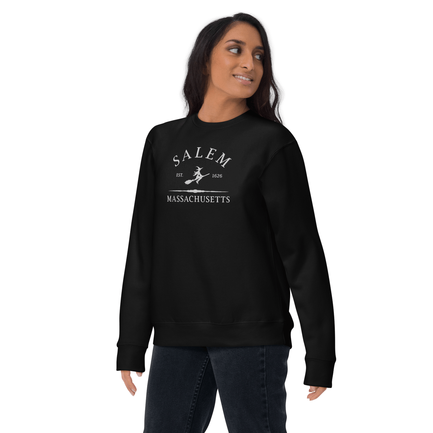 Salem Massachusetts Embroidered Sweatshirt