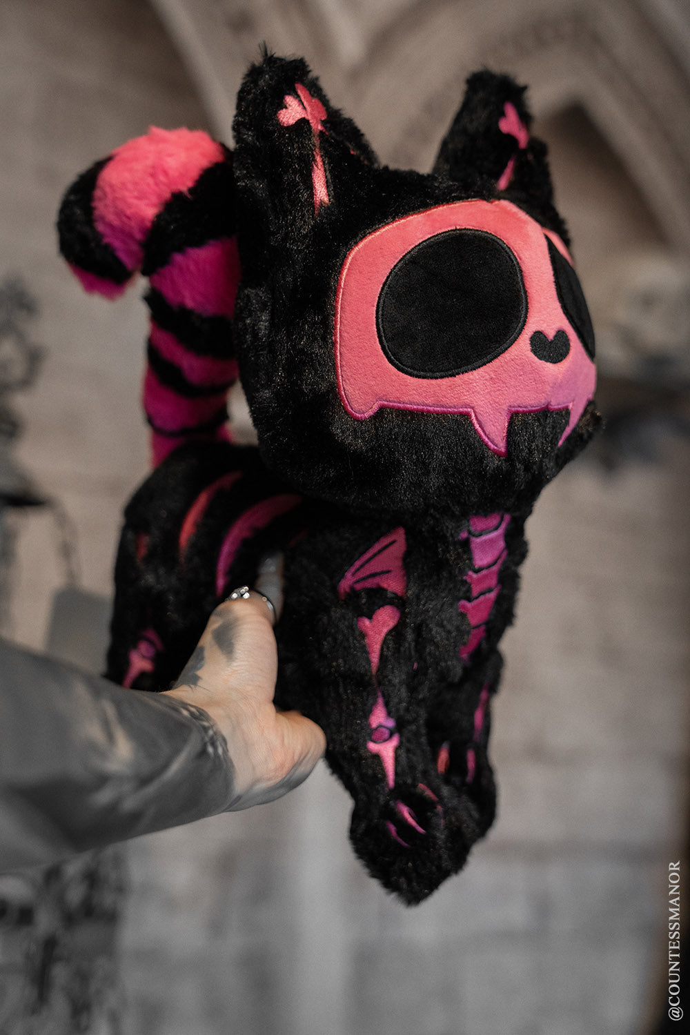 Pink Skelekitty Plush Toy