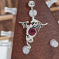 Painful Pleasures Dragon Navel Ring in 14G Surgical Steel with Ruby Red Gem