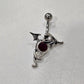 Painful Pleasures Dragon Navel Ring in 14G Surgical Steel with Ruby Red Gem