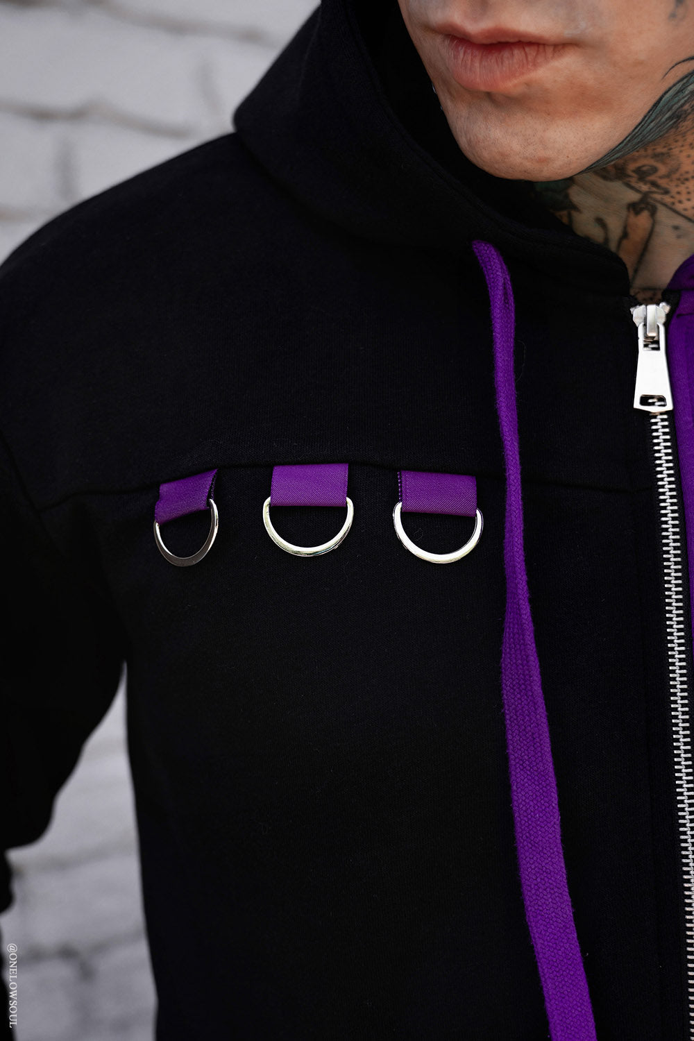 Split Mage Hoodie [Black/Purple]