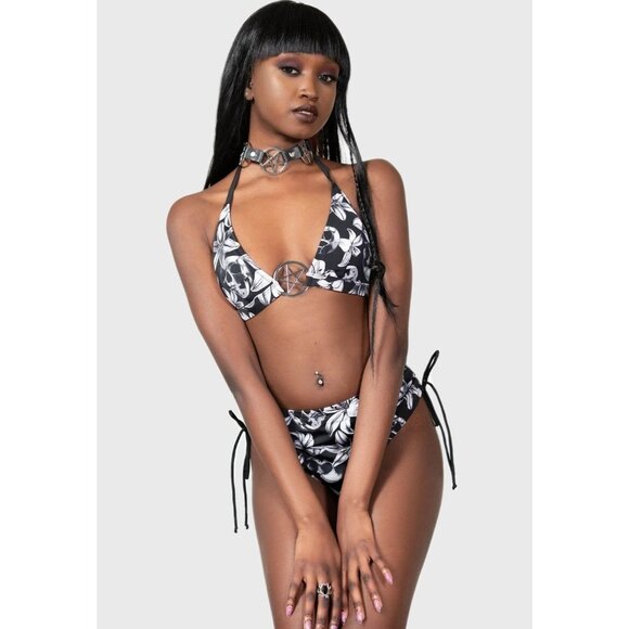 Killstar Harlette’s Revenge Skull Floral Pentagram Bikini Set