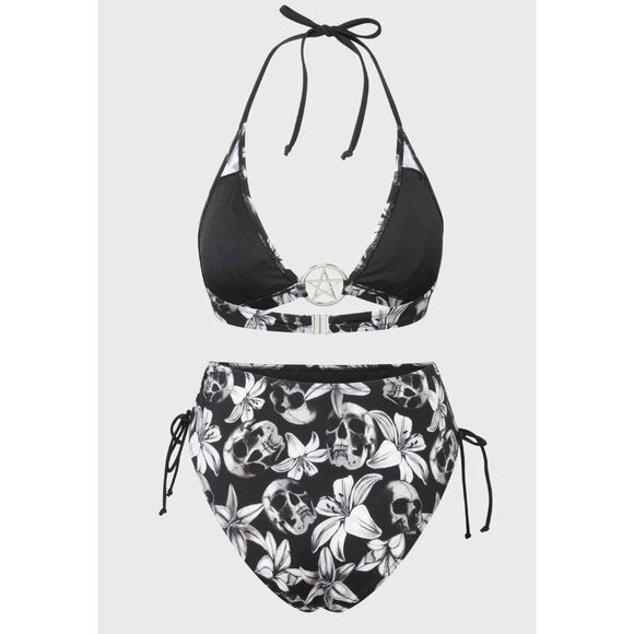 Killstar Harlette’s Revenge Skull Floral Pentagram Bikini Set