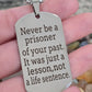 Inspirational Mantra Dog Tag Necklace Stainless Steel Quote Pendant 20"