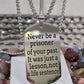 Inspirational Mantra Dog Tag Necklace Stainless Steel Quote Pendant 20"