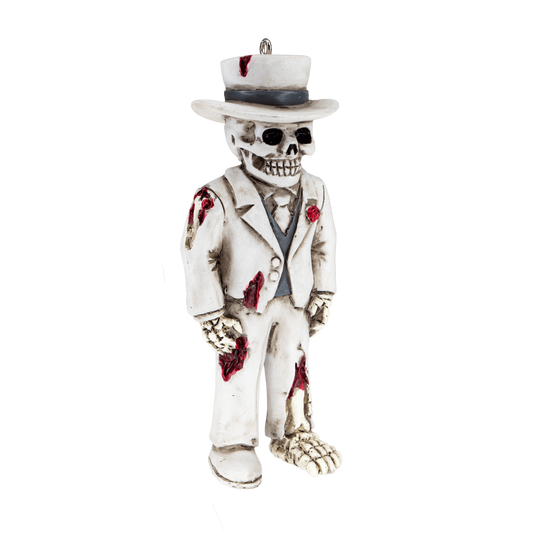 Ghostly Groom Halloween Ornament - Gothic Wedding Decoration - Zombie Bride Groom