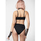 Killstar Xandria Black-on-Black Cross Lace-Up Side-Tie Bikini