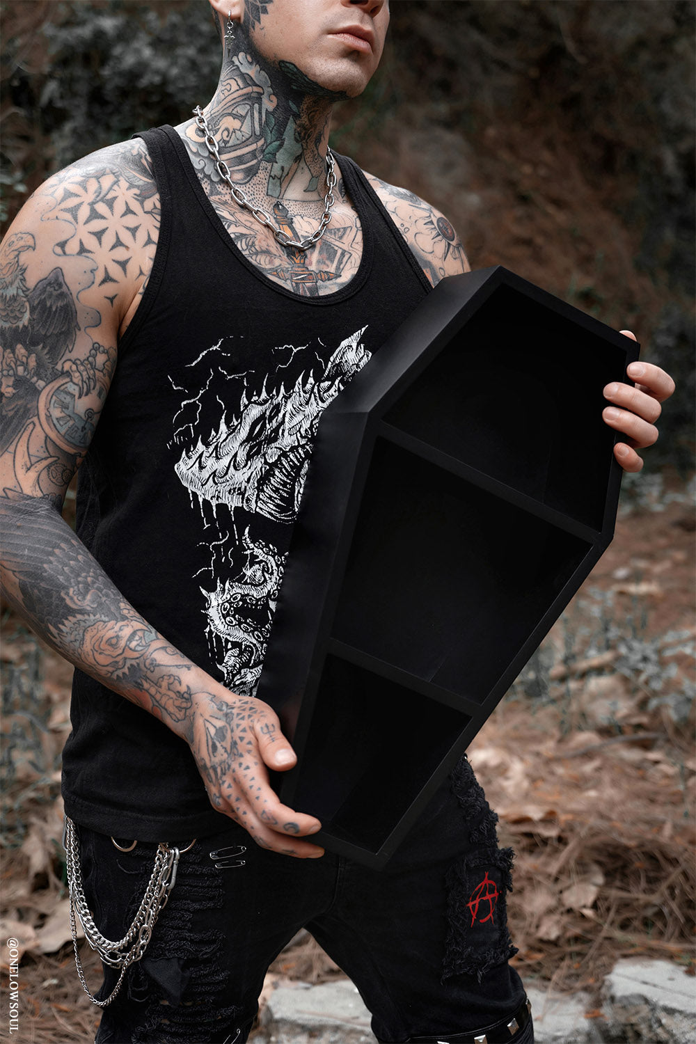 Deluxe Wood 20" Goth Coffin Shelf