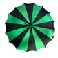 Batwing Pagoda Umbrella [BLACK/GREEN STRIPED] -  - Umbrellas