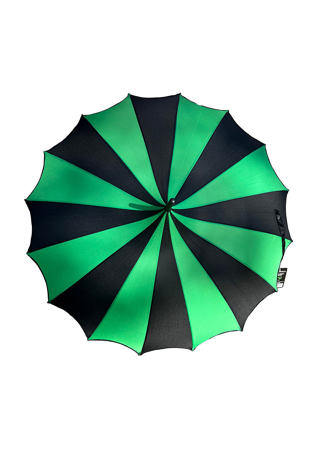 Batwing Pagoda Umbrella [BLACK/GREEN STRIPED]