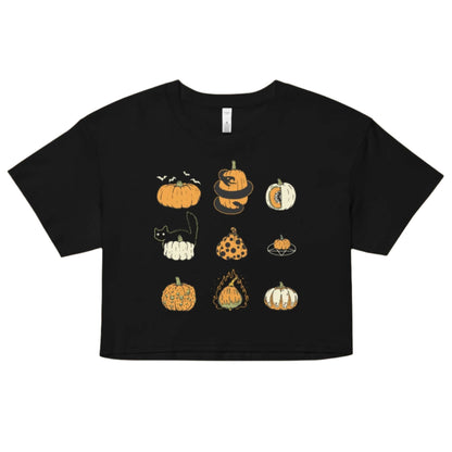9 Pumpkins Crop Top – Goth T-Shirt for Night Dominance -  - Crop Top