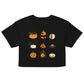 9 Pumpkins Crop Top - Goth T-Shirt for Night Dominance & Dark Rituals