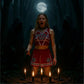 Satans Cheerleader Costume Set Red Devils 666 Top w/ Pleated Skirt & Pom Poms -  - Costumes
