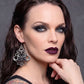 Killstar Nightfly Silver Gothic Death Moth Skull Crescent Moon Hook Earrings