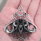 Killstar Nightfly Silver Gothic Death Moth Skull Crescent Moon Hook Earrings