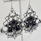 Killstar Nightfly Silver Gothic Death Moth Skull Crescent Moon Hook Earrings