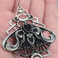 Killstar Nightfly Silver Gothic Death Moth Skull Crescent Moon Hook Earrings