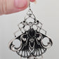 Killstar Nightfly Silver Gothic Death Moth Skull Crescent Moon Hook Earrings