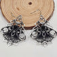 Killstar Nightfly Silver Gothic Death Moth Skull Crescent Moon Hook Earrings