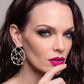 Killstar Lifes A Witch Silver Barbed Wire Pentagram Oversized Hoop Earrings