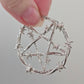 Killstar Lifes A Witch Silver Barbed Wire Pentagram Oversized Hoop Earrings