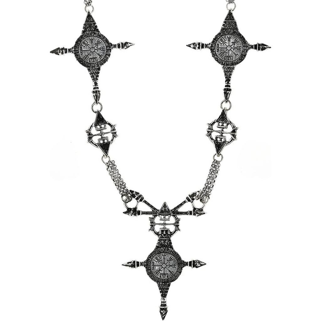 Vegvisir Necklace Gothic Wayfinder ✦ Icelandic Compass ✦ Rare Talisman