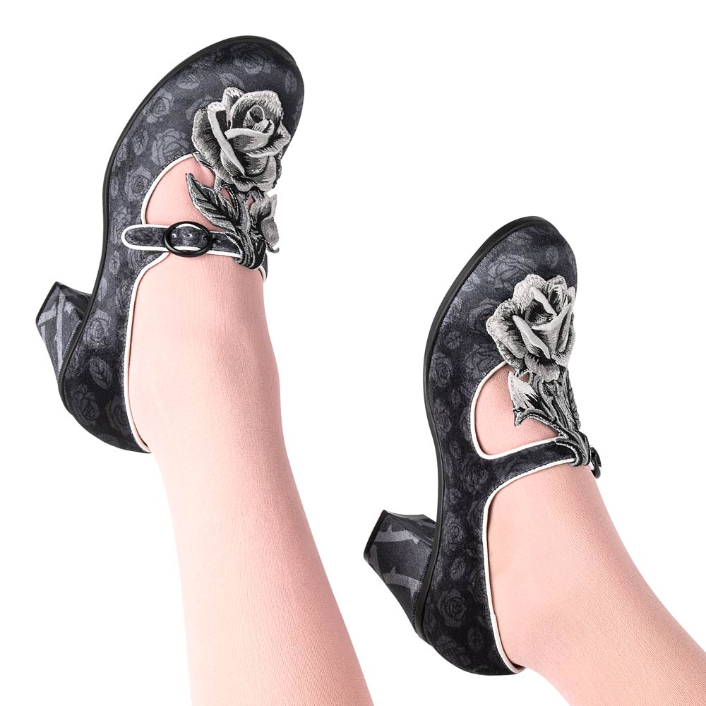 Mid Heels Black Tudor Women's Mary Jane Pump