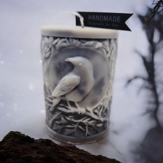 Handmade Gothic Raven Soy Wax Candle With Cotton Wick & Guardian Scent