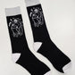 Hot Topic Threadless Grim & Cat Crew Socks Black Grey Grim Reaper Gothic