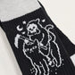 Hot Topic Threadless Grim & Cat Crew Socks Black Grey Grim Reaper Gothic