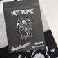 Hot Topic Threadless Grim & Cat Crew Socks Black Grey Grim Reaper Gothic