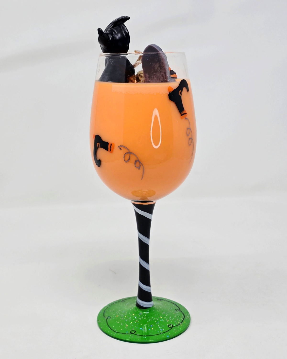 Artisan One Moon Flame Dont Drink & Fly Wine Glass Candle Cinnamon Apple Orange 18oz