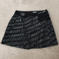 Black Denim Wrap Skirt With Attached Pocket Clip Belt Closure -  - Skirts